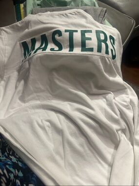 Masters White T-Shirt with Green Logo